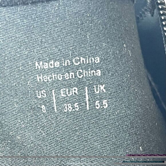 Aldo Women's Size 8 Black Suede Ultra High Heels Peep Toe Mid Calf Zip Up Bootie - Picture 9 of 10